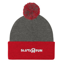 Load image into Gallery viewer, Sluts R Fun Pom Pom Knit Cap