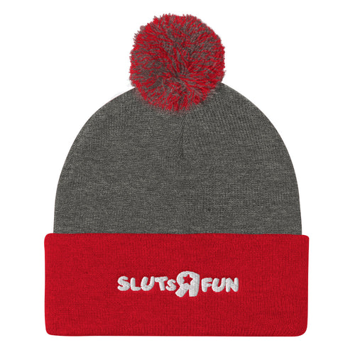 Sluts R Fun Pom Pom Knit Cap