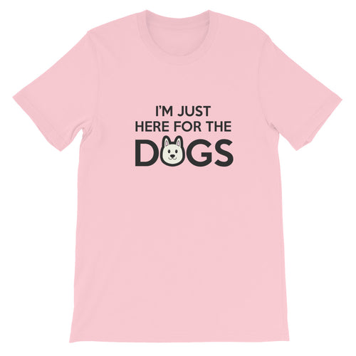 Im Just Here for the Dogs (Black) Short-Sleeve Unisex T-Shirt