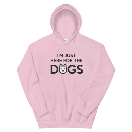 Im Just Here for the Dogs (Black) Unisex Hoodie