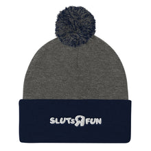 Load image into Gallery viewer, Sluts R Fun Pom Pom Knit Cap