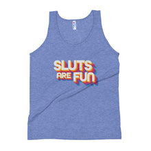 Load image into Gallery viewer, Sluts Are Fun-Retro Unisex Tank Top