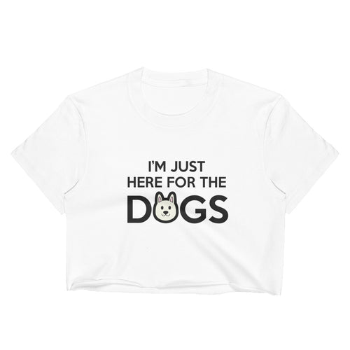 Im Just Here for the Dogs (Black) Women's Crop Top