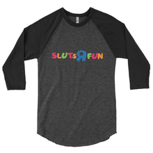 Load image into Gallery viewer, Sluts R Fun 3/4 sleeve Baseball shirt
