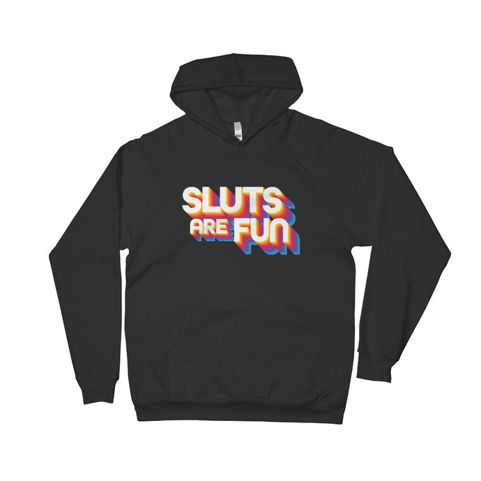 Sluts Are Fun-Retro Unisex Fleece Hoodie