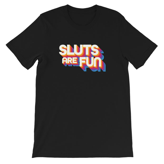 Sluts Are Fun-Retro Short-Sleeve Mens T-Shirt