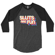 Load image into Gallery viewer, Sluts Are Fun-Retro 3/4 sleeve Baseball shirt