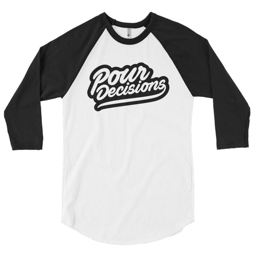 Pour Decisions Script Logo 3/4 sleeve Baseball Shirt